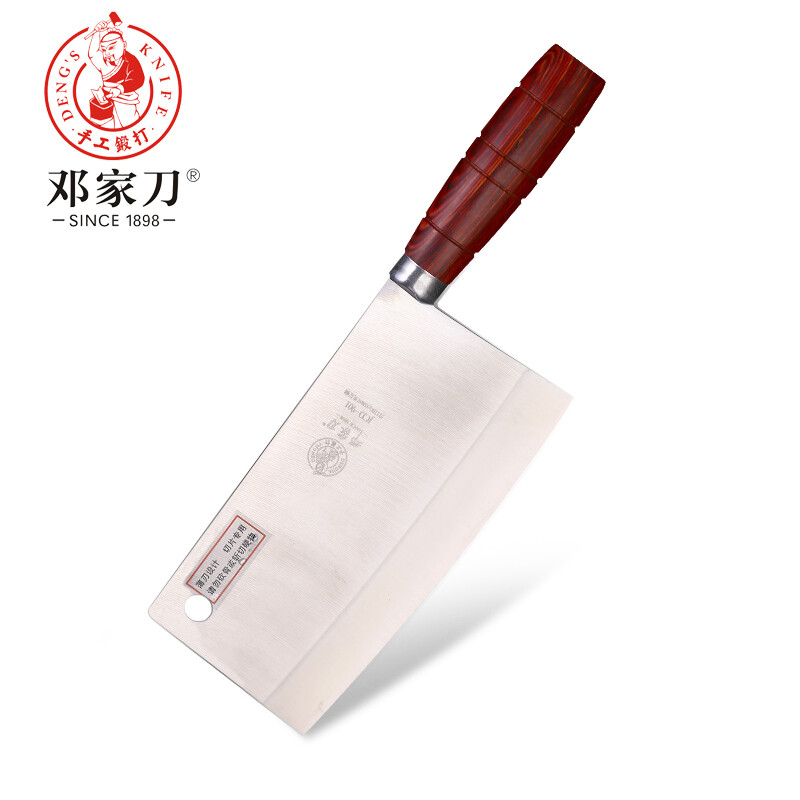 Deng Jiadao Chongqing Dazu stainless steel forging kitchen knife color wood round handle 9 chromium sandwich steel slicing knife jcd-901