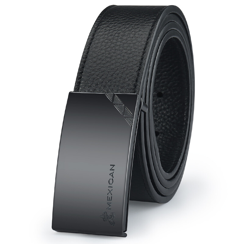 Scarecrow (Mexican) men's belt smooth buckle belt men's business leisure head leather plate buckle men's trouser belt mmpd02180663