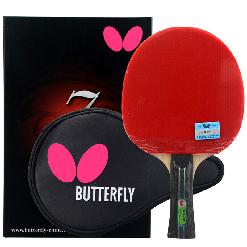Butterfly seven star table tennis racket horizontal racket arc circle fast attack double-sided reverse rubber carbon base plate professional single racket 701 with racket cover