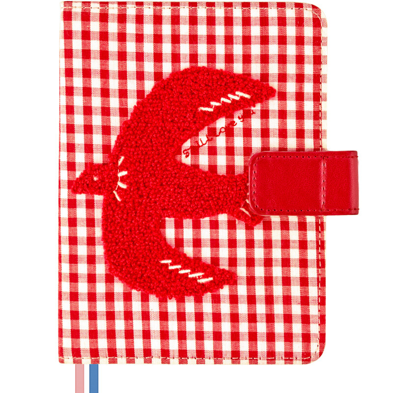 Kinbor embroidery A6 manual ledger / simple schedule manual ledger / stationery notebook seabird and flying fish dtb61010