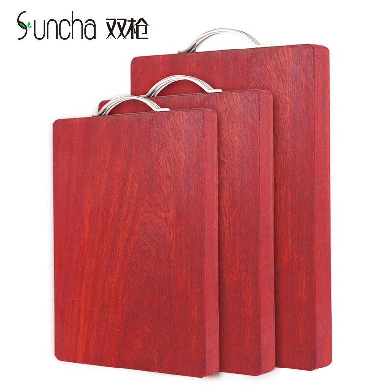 Suncha chopping board, rosewood solid wood chopping board, thickened whole wood chopping board, self operated vegetable pier 40 * 30 * 3.5cm (random distribution of handles)
