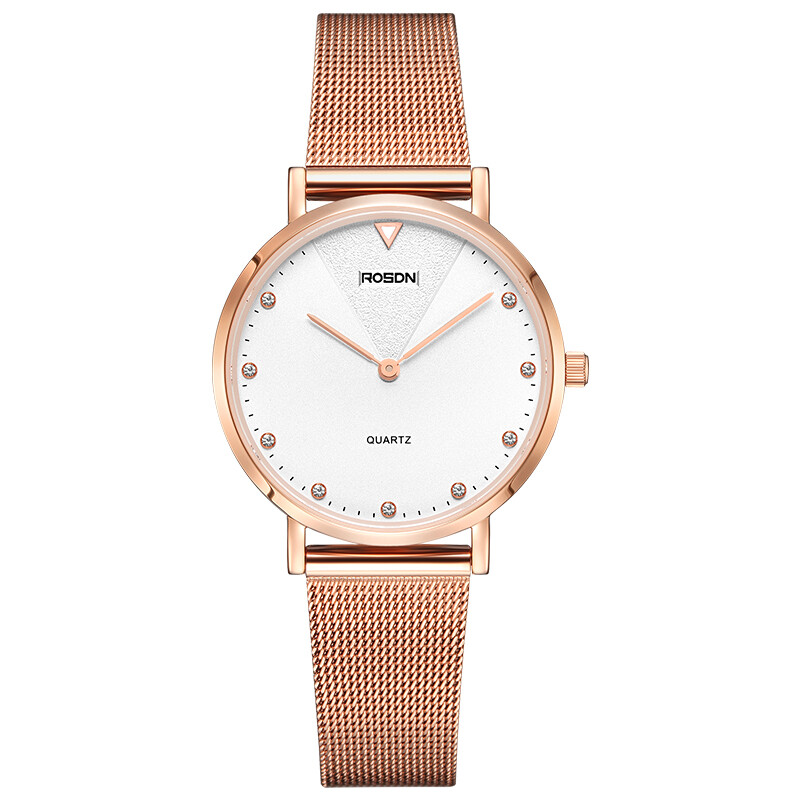 Roseton WATCH QUARTZ couple watch women's watch Rose Gold Diamond nail steel strip l323s-mrw