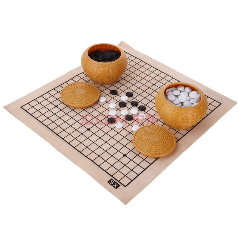 Huasheng environmental protection melamine go imitation bamboo plastic chess pot leather chessboard 361 pieces
