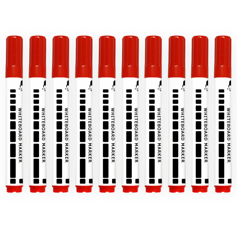 AUCs whiteboard pen office meeting easy to write water-based whiteboard pen can wipe color red 10 pieces / box