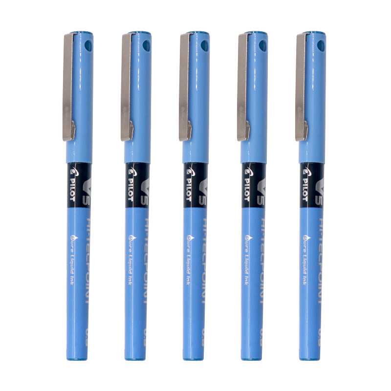 Japan pilot bx-v5 straight liquid ball pen neutral water pen needle tube pen signature pen blue 0.5mm 5 pieces / bag