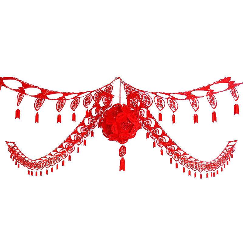 Extreme space (jdkj) wedding room decoration flower ball drawing wedding supplies living room decoration creative new house wedding decoration set non-woven flower ball drawing