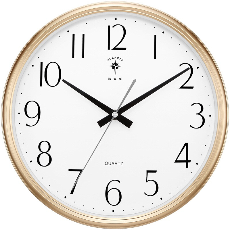 Polaris living room silent wall clock simple creative quartz clock fashion bedroom clock modern pastoral clock European wall clock 6817 champagne gold