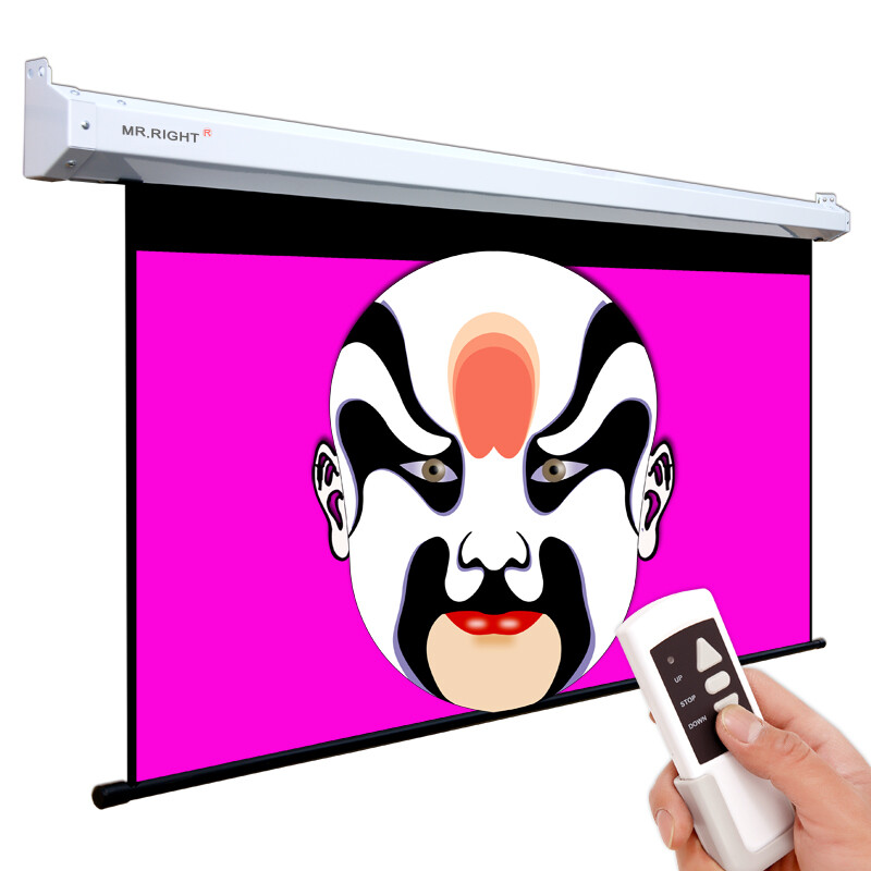 Nantong elite (Mr. Right) 100 inch 4:3 glass fiber electric screen, projector screen, projector screen, projection screen (standard remote control)