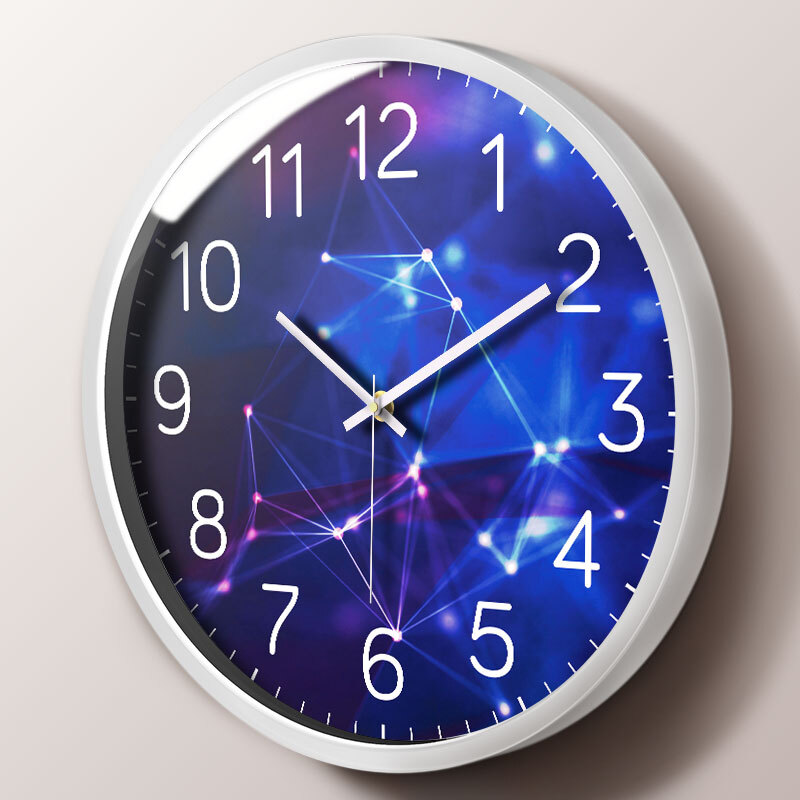Momen wall clock living room clock personality bedroom silent clock creative constellation quartz clock 14 inch hd0050 metal white