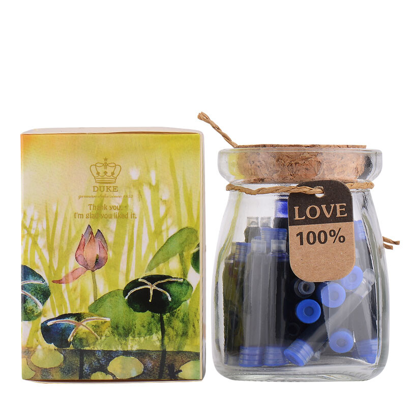 Duke pure blue portable ink cartridge / pen replacement ink cartridge / large bottle (30 pieces)