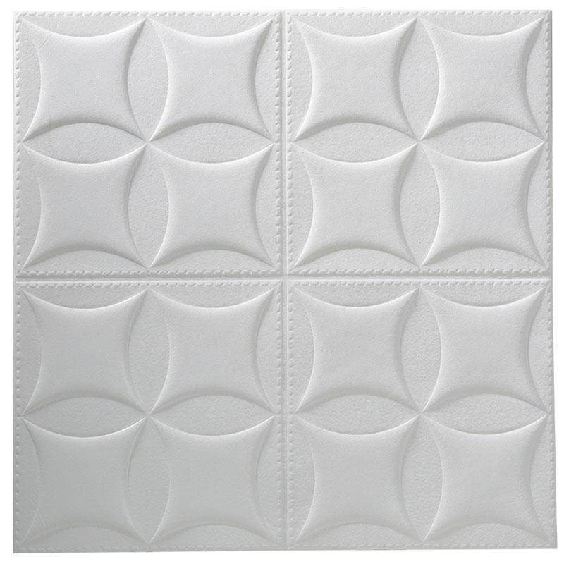 Cuttlefish anti-collision wall sticker imitation leather 70 * 70cm white 2845 waterproof, sound insulation, heat insulation, thickening and moisture-proof 3D three-dimensional wall sticker self-adhesive living room room decorative wall wallpaper