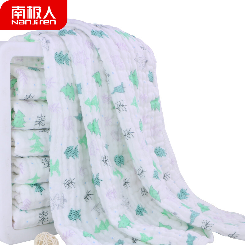 Nanjieren children's pillow towel pure cotton face washing towel newborn baby rectangular face towel baby gauze bath towel baby saliva towel qionglin Yushu 30 * 50cm