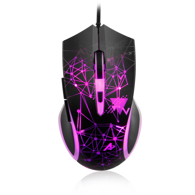 Ajazz aj119 RGB backlight black game mouse wired video game Jedi survival chicken eating auxiliary mouse hero League lol