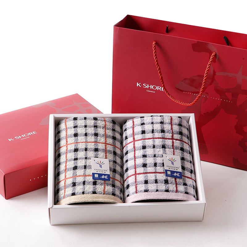 Gold towel home textile pure cotton towel two in business gift box 65g / piece 60 * 30cm