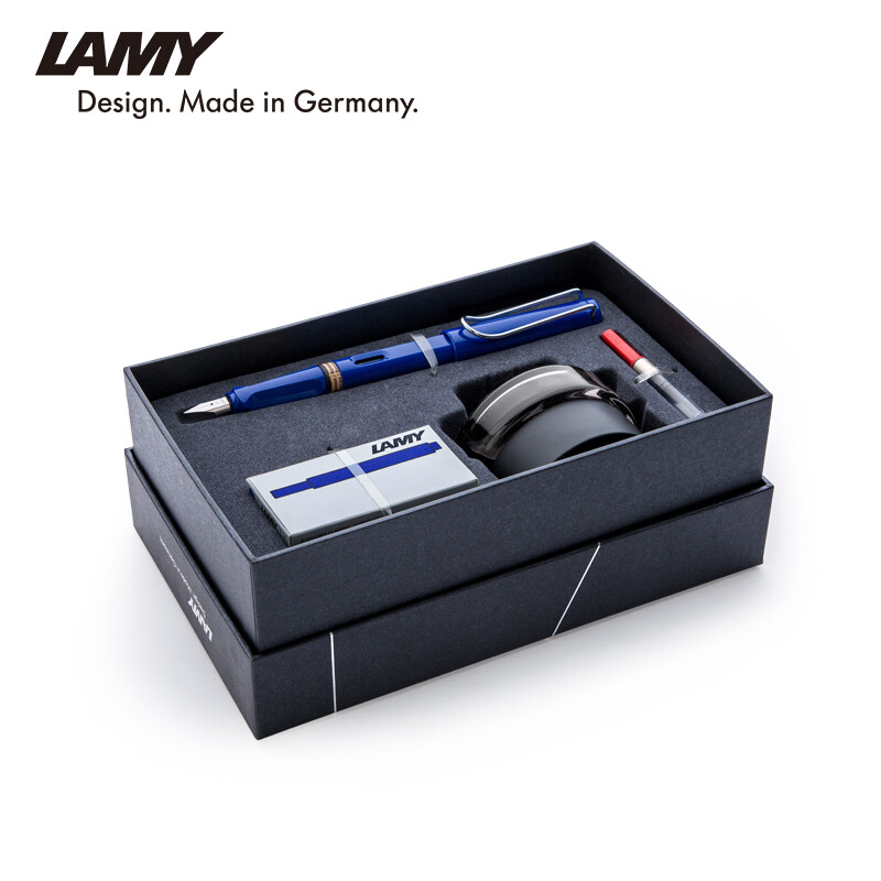 Lamy Lingmei business gift box set black ink blue water core hunting blue EF NIB ink pen 14ef 0.5mm