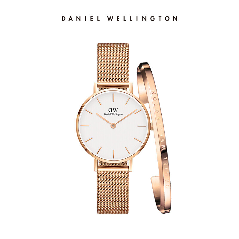 Daniel Wellington DW watch women's European and American 32mm white plate metal women's watch dw00100163 + women's Bracelet (gift box)
