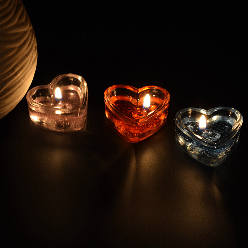 Gong Xun lover heart-shaped jelly candle love proposal smokeless romantic birthday confession artifact candlelight dinner gift arrangement decoration red 20 pack + 100 petals