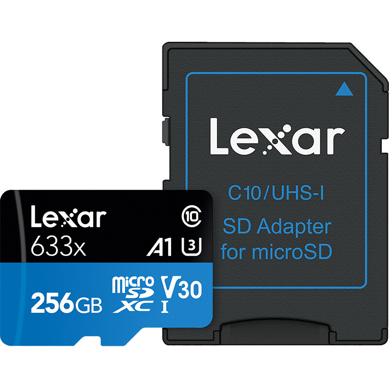Lexar 256gb read 95MB / s write 45Mb / s TF Card micro SDXC class10 uhs-i U3 V30 A1 high speed memory card (633x)