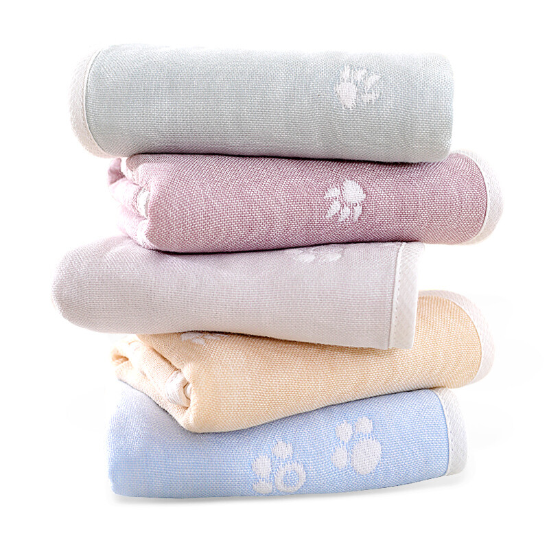 Elepbaby baby square towel Cotton gauze children's towel 5 pack 50x25cm (combination a)