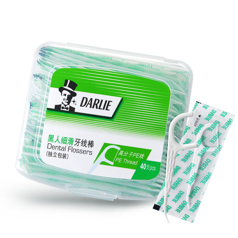 Darlie fine slip dental floss bar 40 pieces (independent packaging) polymer PE wire fiber tough silk slip