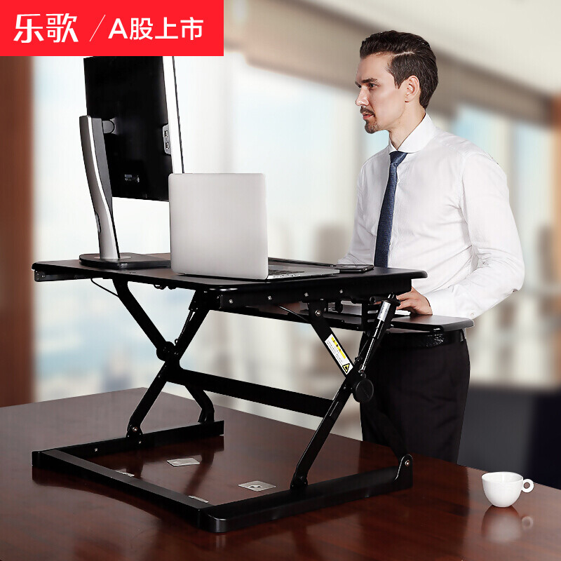 Lege standing office lifting desktop computer desk notebook display stand desk movable folding workbench desk m1m black