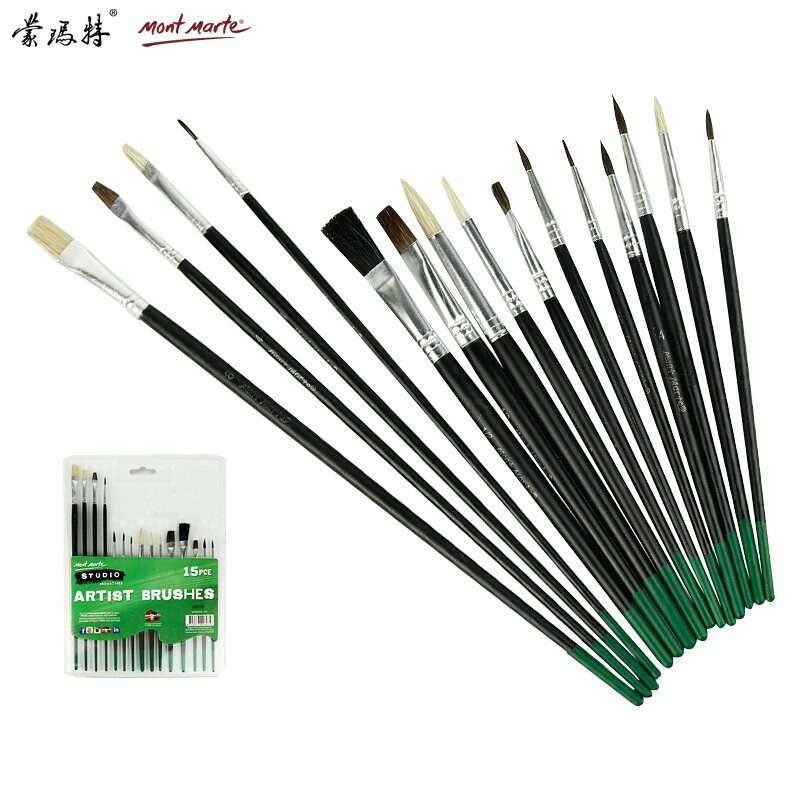 Australia Montmartre Mont Marte 15 Pack gouache acrylic paint brush mpb0008