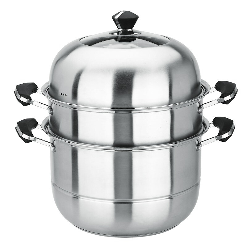 Maxcook double bottom two-layer steamer stainless steel 32cm yachu series mcgj-yc032 (general purpose of cooking thickened stackable induction cooker)