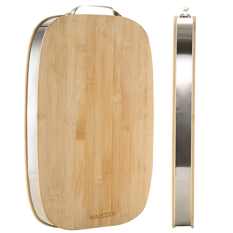 Maxcook chopping board chopping board thickened 3.4cm stainless steel edging 38 * 28 * 3.4cm mcpj656