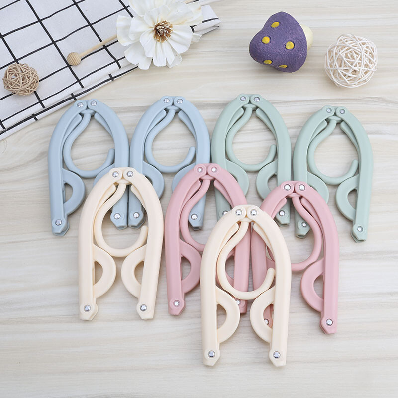 Bubm travel clothes hanger multifunctional folding portable clothes drying socks plastic anti slip hook household clothes clip lxyj eight pack