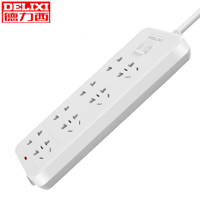 Delixi cd98j-lk4x4z new national standard socket / plug bank / patch panel / wiring board / trailing board / patch panel 8-Position general control, with a total length of 1.8m