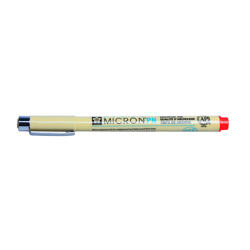 Sakura needle tube pen, hard pen, calligraphy practice pen, line drawing pen, neutral pen, water pen, elastic head (red) [imported from Japan]