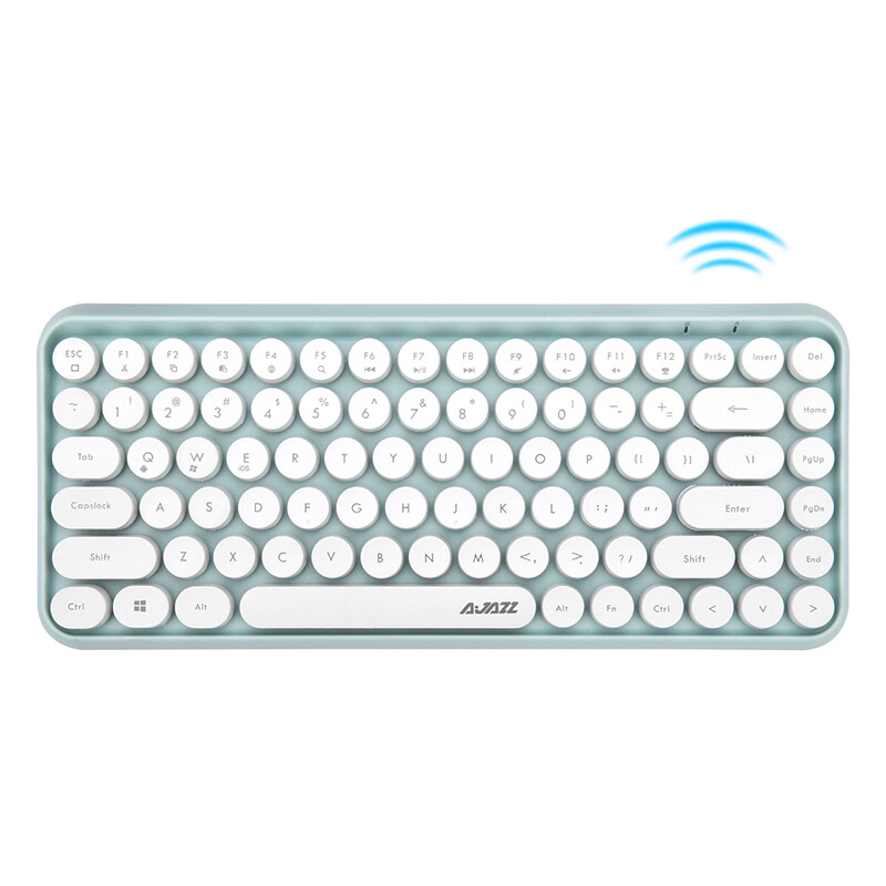 Ajax 308i dumb pink green Bluetooth wireless mute retro typewriter personalized round chocolate keycap keyboard suitable for Android Apple iPad tablet