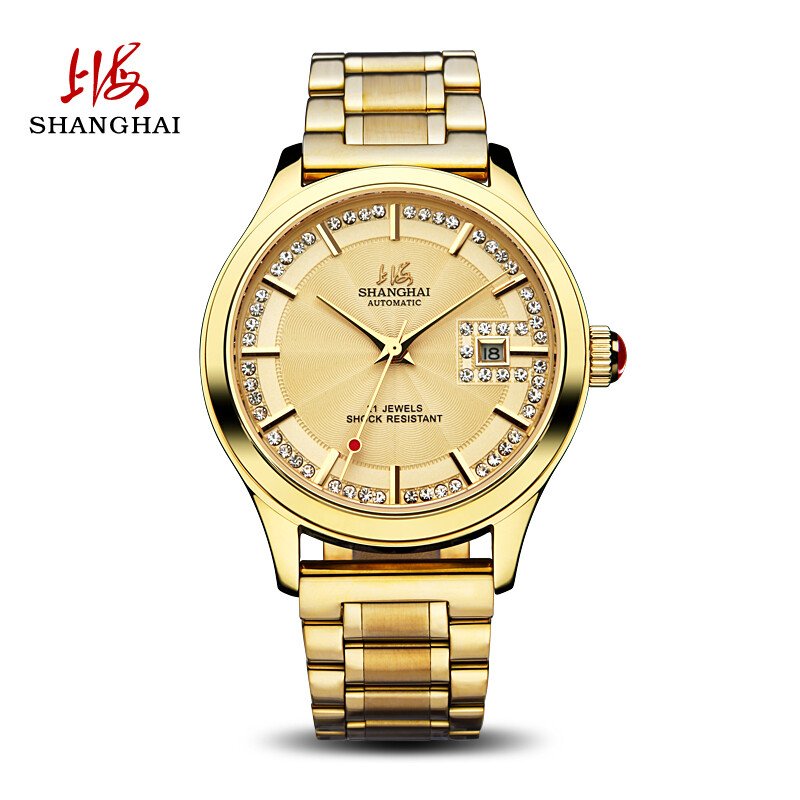 Shanghai Watch leisure commemorative series single calendar automatic mechanical clock men's watch x733-2g steel belt