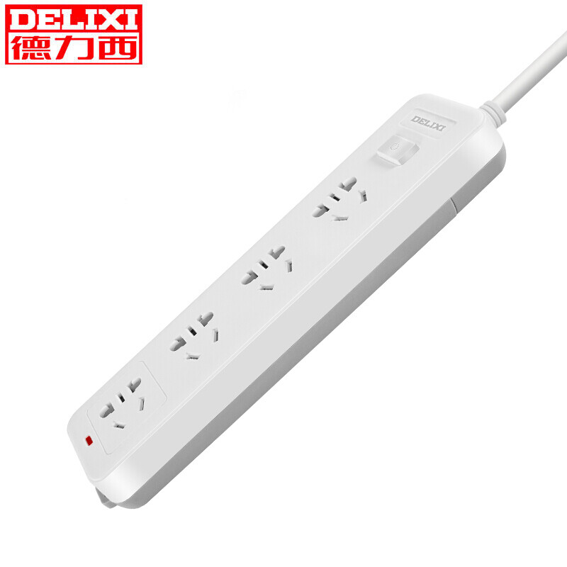 Delixi cd98j-lk4x new national standard socket / plug row / patch panel / wiring board / trailing board / patch panel four position five hole general control, with a total length of 1.8m