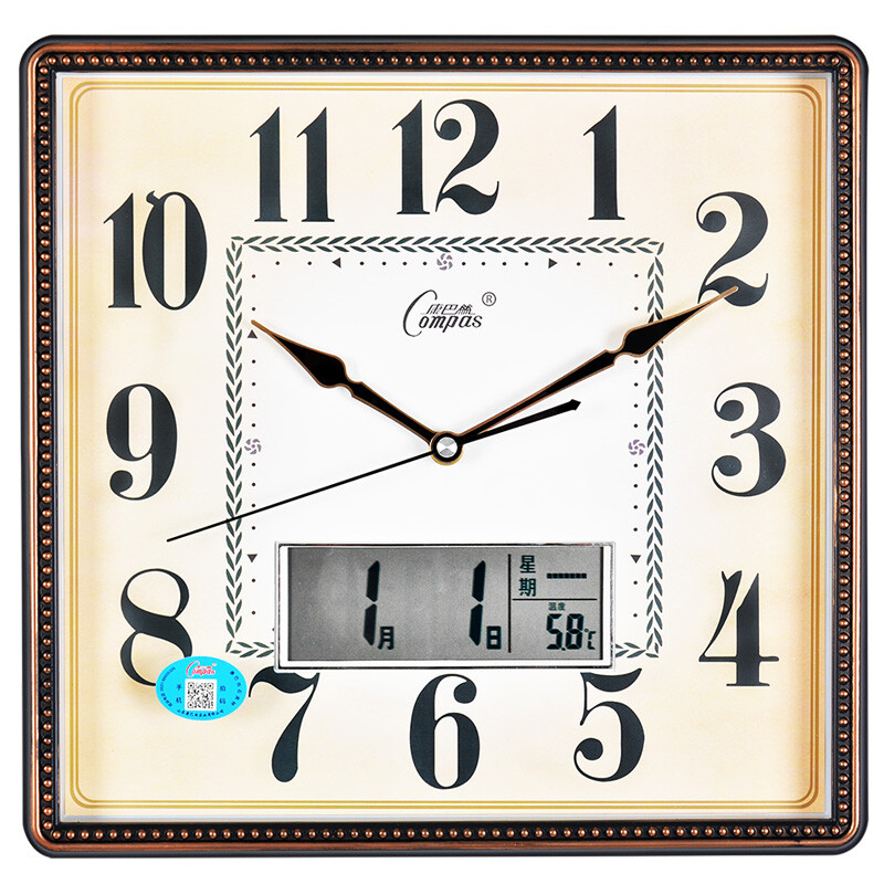 Compas wall clock mute modern fashion calendar clock creative wall watch electronic quartz clock c2979 black gold