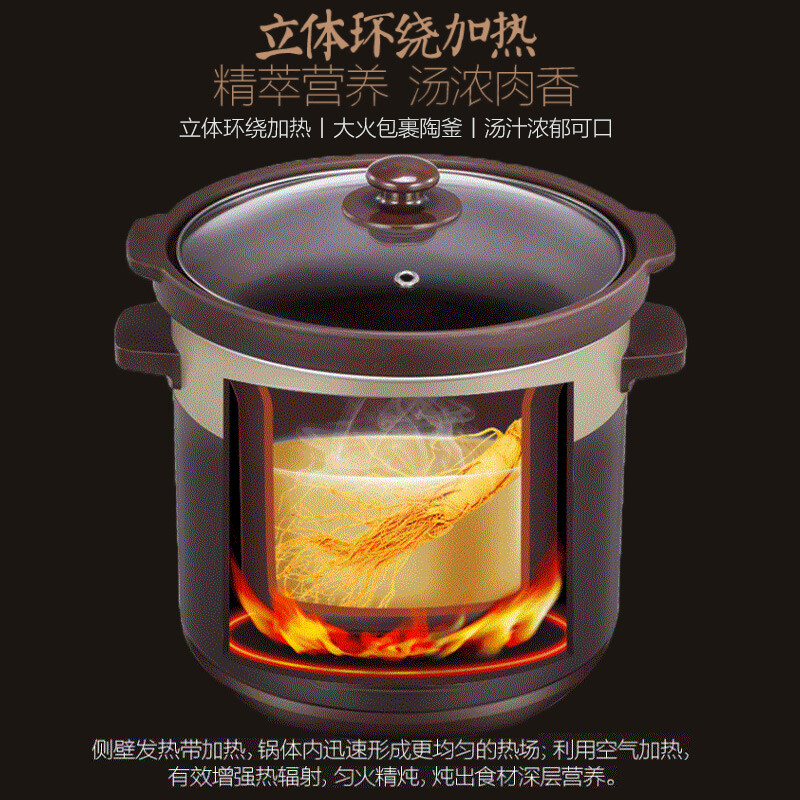 美的（Midea）电炖锅 电炖盅 煲汤锅炖汤锅 电砂锅 煮粥锅 5升 紫砂煲汤电炖锅家用智能预约DG50Easy201