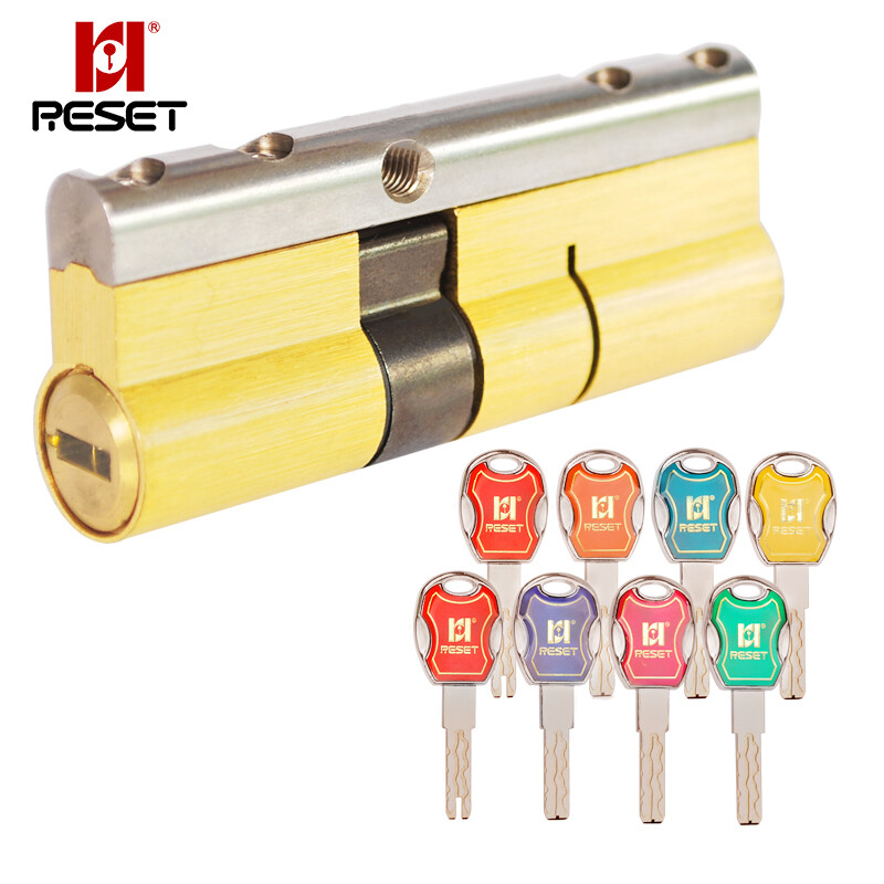 Reset rst-137 gold colorful all copper 36 blade double-sided ultra-c lock cylinder anti-theft lock cylinder ultra-B anti violence anti tin paper anti card lock cylinder 65mm 32.5 + 32.5