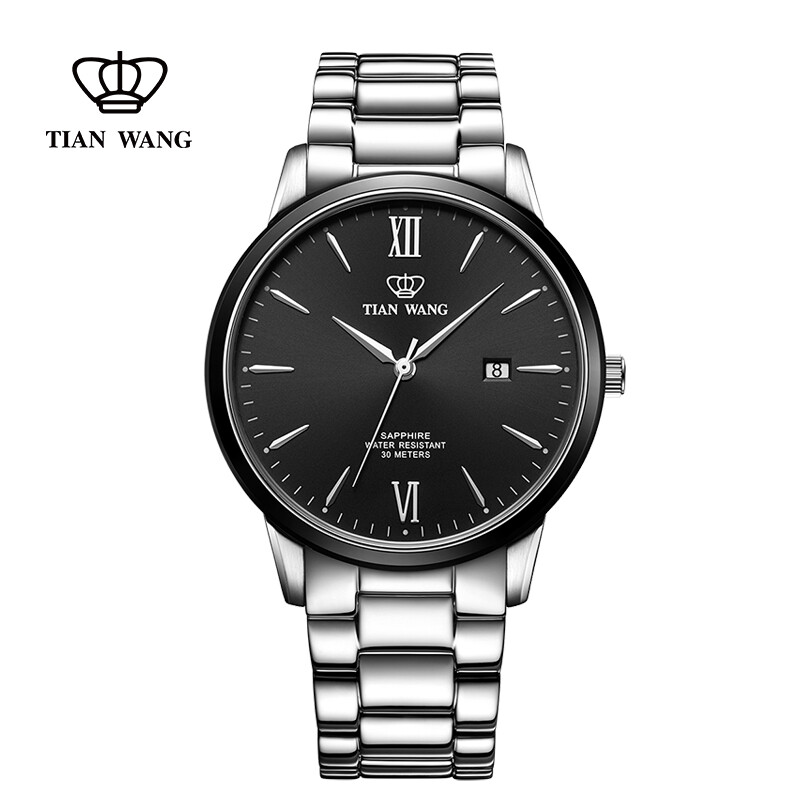 [Jingxuan Shangpin x Tianwang] Tianwang watch Canghai series steel belt quartz business men's watch Black gs3957csb D.S.B