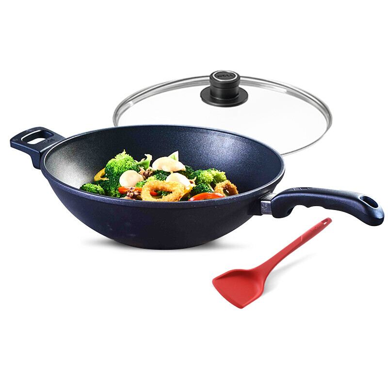 Woll foo imported pot from Germany titanium series Chinese frying pan non stick pot no oil fume gas household 32cm 1132-1nl