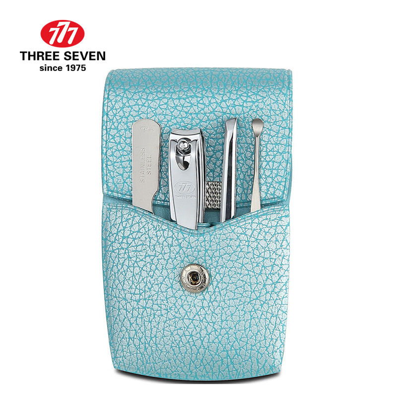 777 (three seven) Nail Clipper Set Nail Clipper manicure combination 4-piece set ts-77v blue (imported)