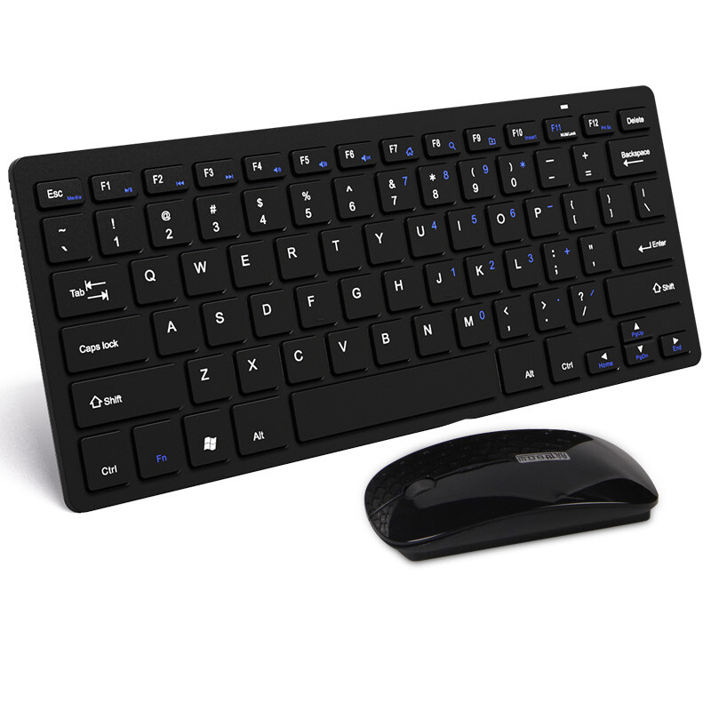 Hangshi (b.o.w) hw098 chocolate key 2.4G wireless keyboard and mouse set black