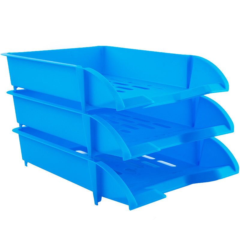 Guangbo third floor file tray / file rack / data rack / office storage blue wjk9315-b