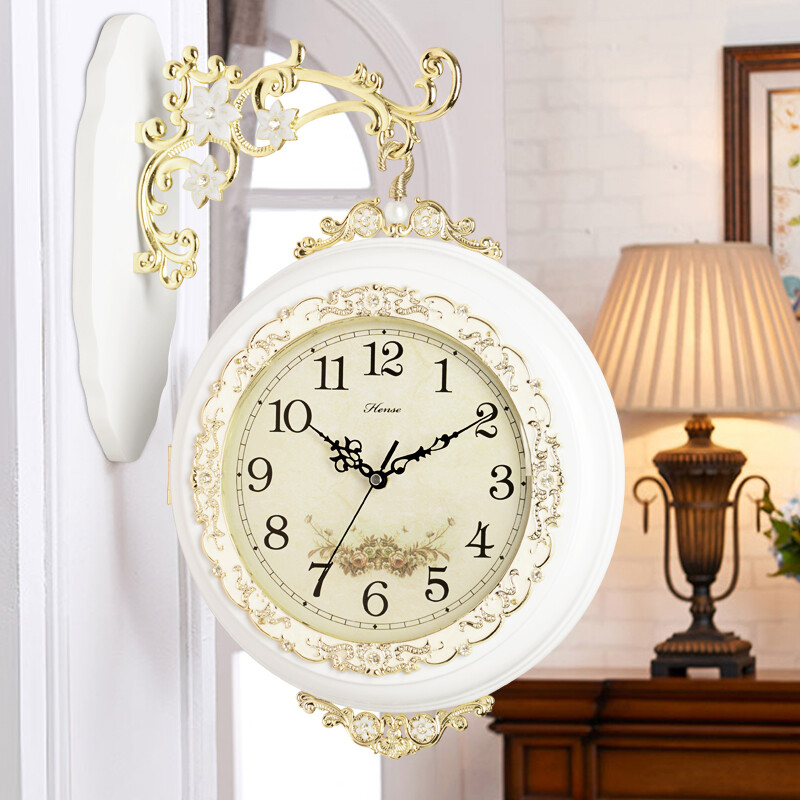 Hanse living room double-sided wall clock European silent wall watch fashion creative clock modern double-sided clock classic quartz clock hds02