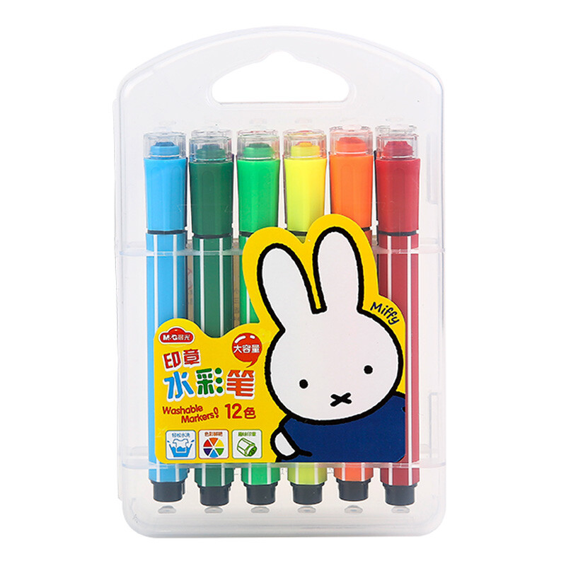 Chenguang (M & G) Mifei series 12 color washable hexagonal seal watercolor pen 12 children's brushes / box fcpn0211