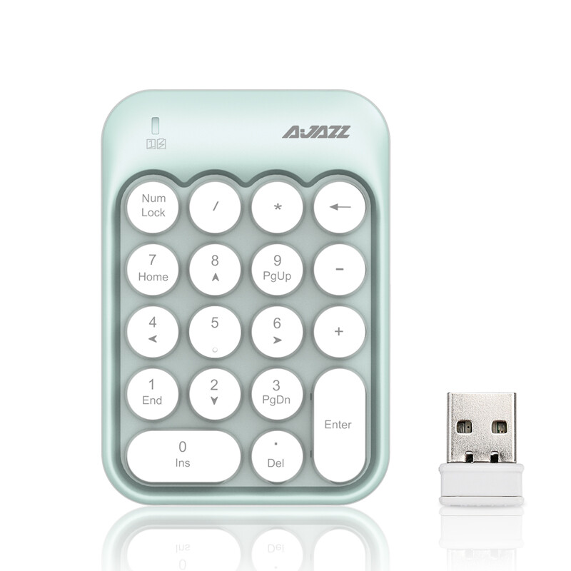 Ajax Apple Computer 2.4G wireless chocolate round key cap wireless mini digital disk keypad notebook USB financial accounting dumb Pink