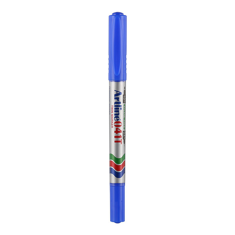 SHACHIHATA oily marker classic double headed 0.4-1.0mm blue ek-041t