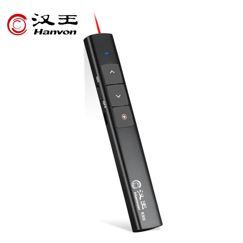 Hanvon B300 rechargeable portable ppt page turning pen laser projection pen wireless demonstrator electronic pointer pen black red light