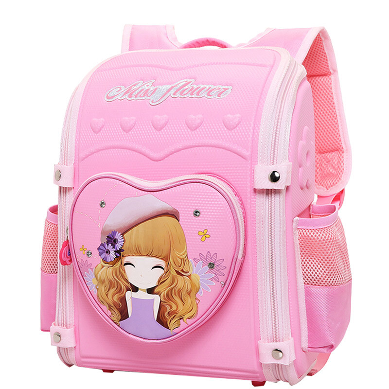 KAMIDA schoolbag for primary school students girl schoolbag for Children Grade 1-3-6 foldable load reducing backpack flower girl ms-8350-01 Pink