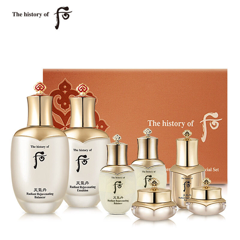 After Whoo weather, Dan flower presents a gloss, tight face box, 7 piece 333ml (water milk + nourishing cream + Eye Cream + essence).