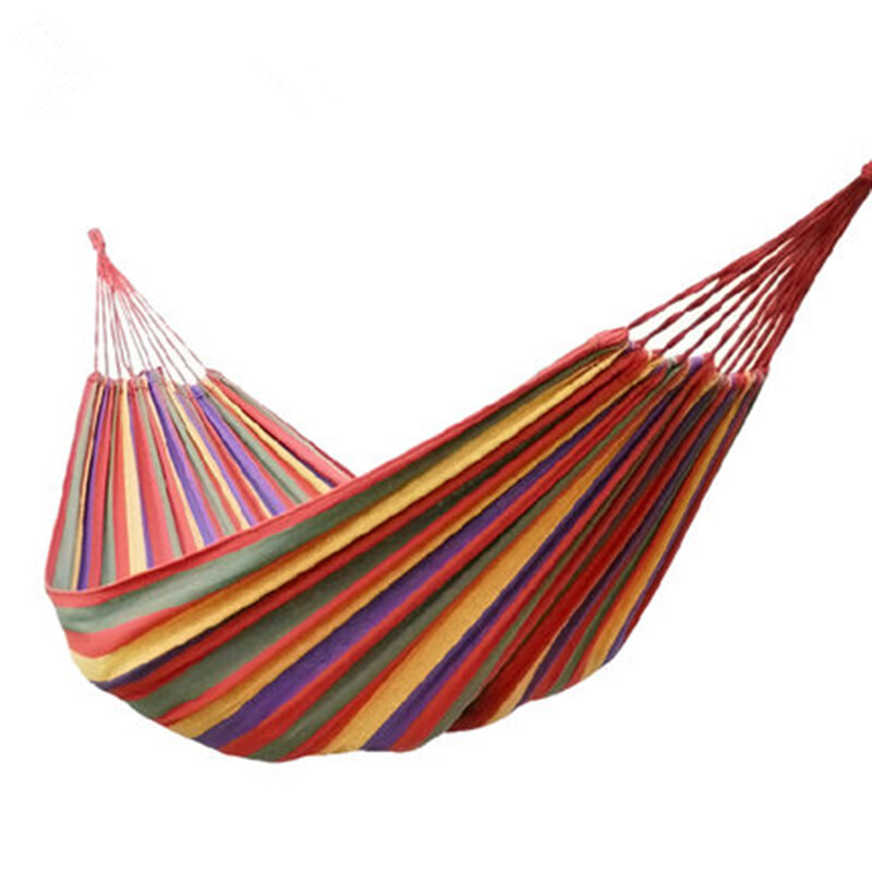 Andandi adandyish single canvas color bar hammock thickened and widened outdoor leisure swing camping outdoor swing red 1.9 * 0.8m